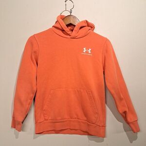 Under Armour Hoodie Youth Kids Medium Coral Small Logo Gym Sports Winter